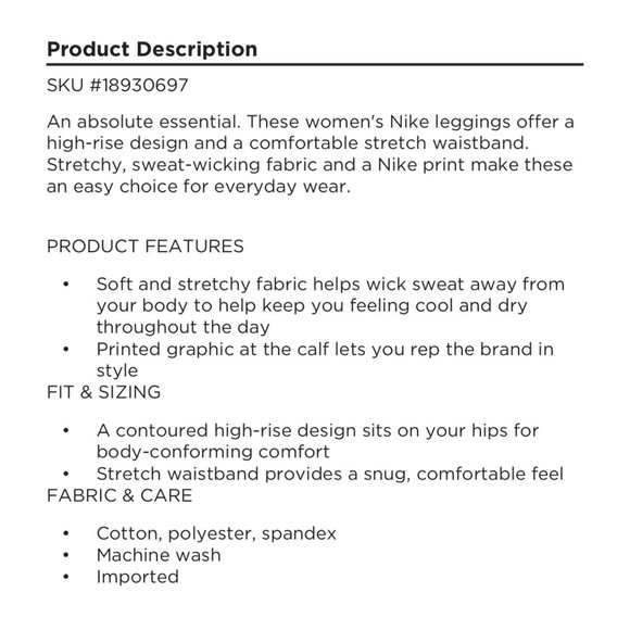 Women's Nike Sportswear Essential Black High-Waisted Leggings (XS) NWT - Picture 8 of 10